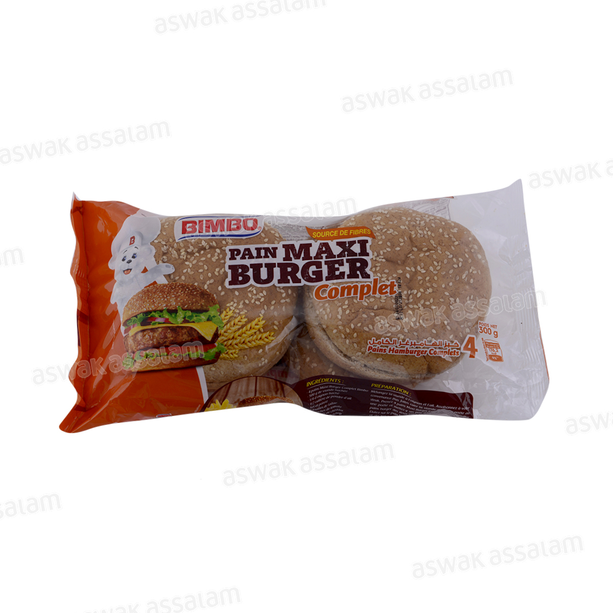 Pain Maxi Burger Ble Complet Unites G Bimbo Aswak Delivery